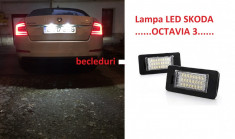 Lampa numar LED Skoda Octavia 3 III foto