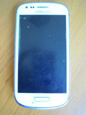 Samsung Galaxy S3 Mini Alb DEFECT + Incarcator Display perfect foto