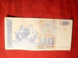 Bancnota 10 Dinari Macedonia 1993 , cal.Buna