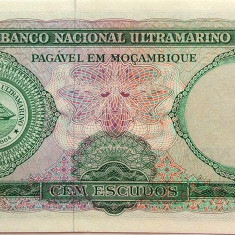 Bancnota 100 ESCUDOS - MOZAMBIQUE (COLONIE PORTUGHEZA) 1961 * Cod 844 = UNC