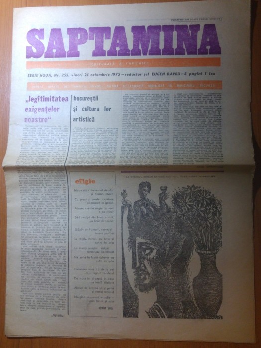 ziarul saptamana 24 octombrie 1975