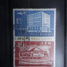 LP595-Ziua marcii postale romanesti-serie completa stampilata 1964