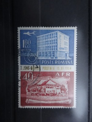 LP595-Ziua marcii postale romanesti-serie completa stampilata 1964 foto