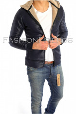 Hanorac tip ZARA bleumarin - hanorac barbati - hanorac slim fit - cod 5803 foto