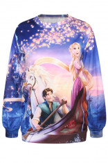 BL598 Bluza casual cu model Rapunzel (Tangled) foto