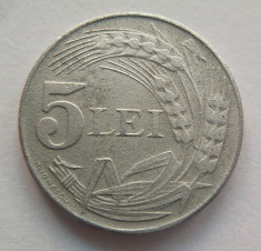 Moneda 5 Lei- 1942 zinc - ROMANIA *cod 1705 foto