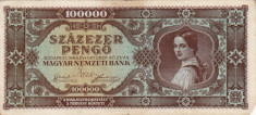 UNGARIA 100.000 pengo 1945 VF+!!! foto