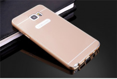 Bumper aluiniu+spate acril Samsung Galax yNote 5,culoare gold foto