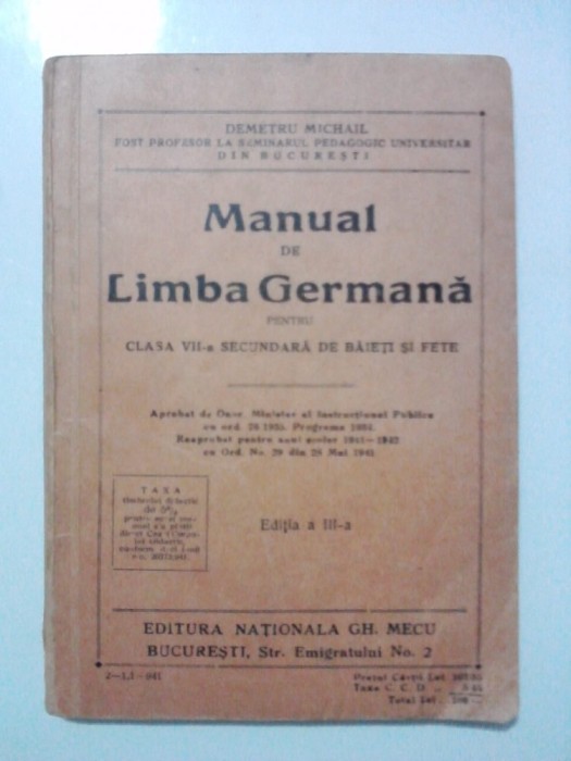 Manual de Limba Germana 1941 / R2P4F