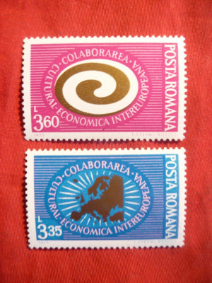 Serie -Colaborarea Cultural-Ec. Intereuropeana 1973 Romania , 2 val. foto