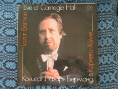 Lazar BERMAN - LIVE AT CARNEGIE HALL - BEETHOVEN, CHOPIN, LISZT (2 VINILURI NOI) foto