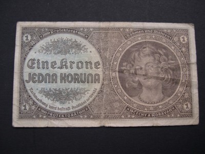 PROTECTORAT Bohmen und Mahren 1 krone 1940 (Cechy a Morava Protectorat) foto