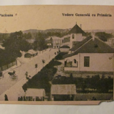 CY - Ilustrata Pucioasa "Vedere Generala cu Primaria", circulata 1921