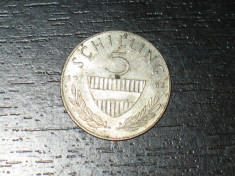 Moneda argint 5 silingi Austria 1962 foto