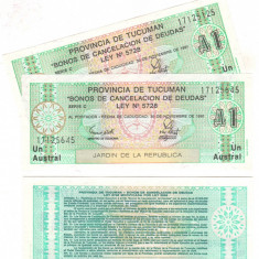 SV * Argentina UN AUSTRAL / PESOS 1991 * Provincia Tucuman UNC