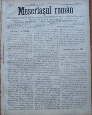 Ziarul Meseriasul Roman , nr. 2 , 1887 , Brasov foto