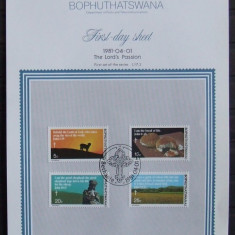 BOPHUTHATSWANA 1981 - JERTFA MIELULUI, 1 CARTON PREZ. OBLIT PRIMA ZI - AS 066A