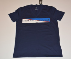 Tricou Armani Pima Logo Bar 2 navy masura S si M foto