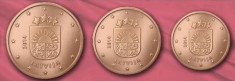 LETONIA 2014 mini SET monede euro (1c,2c,5c)-UNC foto