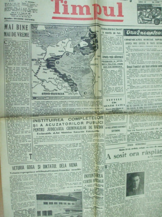 Timpul 5 februarie 1945 Declaratia PNL Iasi sinistrati Galati in Capitala