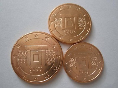 MALTA 2008 mini SET monede euro (1c,2c,5c)-UNC foto