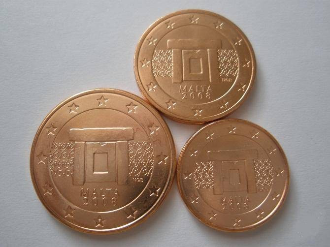 MALTA 2008 mini SET monede euro (1c,2c,5c)-UNC