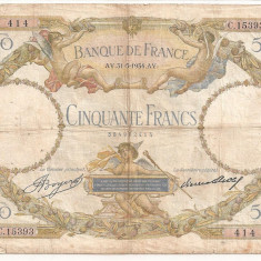 FRANTA 50 FRANCS FRANCI MERSON 31-5-1934 U