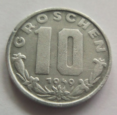 Moneda istorica 10 GROSCHEN - AUSTRIA, anul 1949 *cod 2331 foto