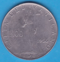 (M519) MONEDA VATICAN - 100 LIRE 1956 foto