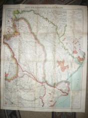 Harta Militara mare Basarabia ,Moldova ,Dobrogea 1917 foto