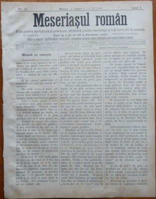 Ziarul Meseriasul Roman , nr. 12 , 1887 , Brasov foto