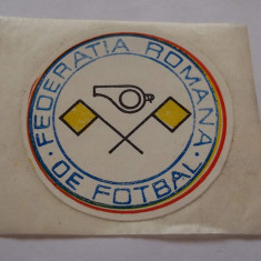 sticker arbitru Federatia Romana de Fotbal anii '80