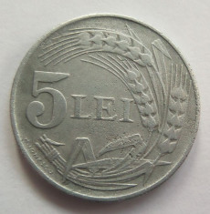 Moneda 5 Lei - ROMANIA, anul 1942 *cod 2338 Zinc! foto