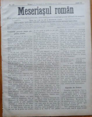 Ziarul Meseriasul Roman , nr. 19 , 1887 , Brasov foto