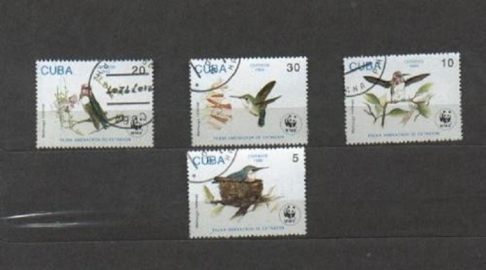 CUBA 1992 &ndash; PASARI WWF, serie stampilata, T19