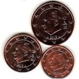 BELGIA 2013 mini SET monede euro (1c,2c,5c) - UNC, Europa, Cupru-Nichel