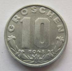 Moneda 10 Groschen - Austria 1948 *cod 575 ZINC a.UNC+ foto