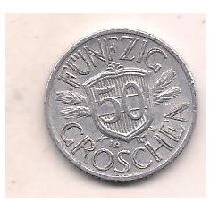 No(3) moneda-AUSTRIA-50 groschen 1947