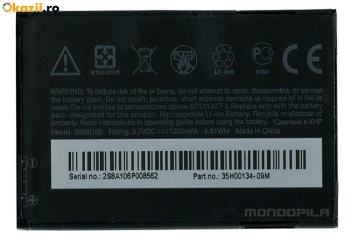 ACUMULATOR HTC Wildfire COD BB96100 BA-S450 BATERIE ORIGINALA