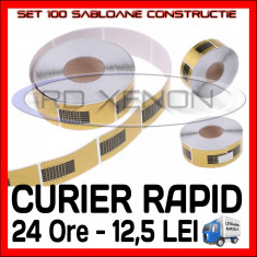 SET DE 100 SABLOANE DE CONSTRUCTIE - PENTRU MANICHIURA UNGHII FALSE CU GEL UV, FRENCH - PRET MINIM, CALITATE GARANTATA foto