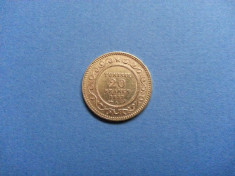 Moneda aur TUNISIA , 20 franci 1897, masa 6,43 grame, titlu 0,900 foto