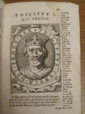 Istoria Frantei - Histoire de France - 18 gravuri regii Frantei - carte veche - 1682 foto