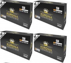 Tuburi KORONA 4 X 550 buc= 2 200 CU filtru MARO pentru tutun/tigari foto