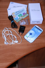 Samsung Galaxy S3 I9300 Marble White 16Gb Neverlocked ca nou 10/10 pachet complet in cutie + garantie si factura foto