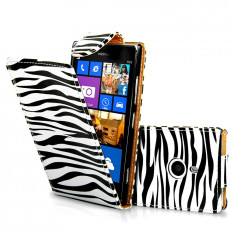 Husa piele flip zebra + folie ecran Nokia Lumia 925 foto