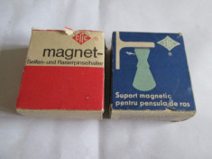 2 SUPORTURI MAGNETICE NOI PENTRU SAPUN/PENSULA BARBIERIT,COLECTIE DDR ANII 80 foto