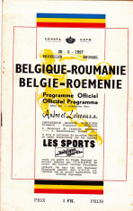 Program meci fotbal BELGIA - ROMANIA 26.05.1957 foto