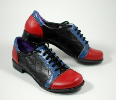 Pantofi dama piele naturala (culori imbinate), casual - FOARTE COMOZI foto