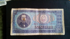 bancnota 100 lei anul 1966 foto