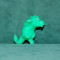Lot 2 jucarii figurine verzi - dinozaur si o fata suparata, plastic, 5cm si 3cm